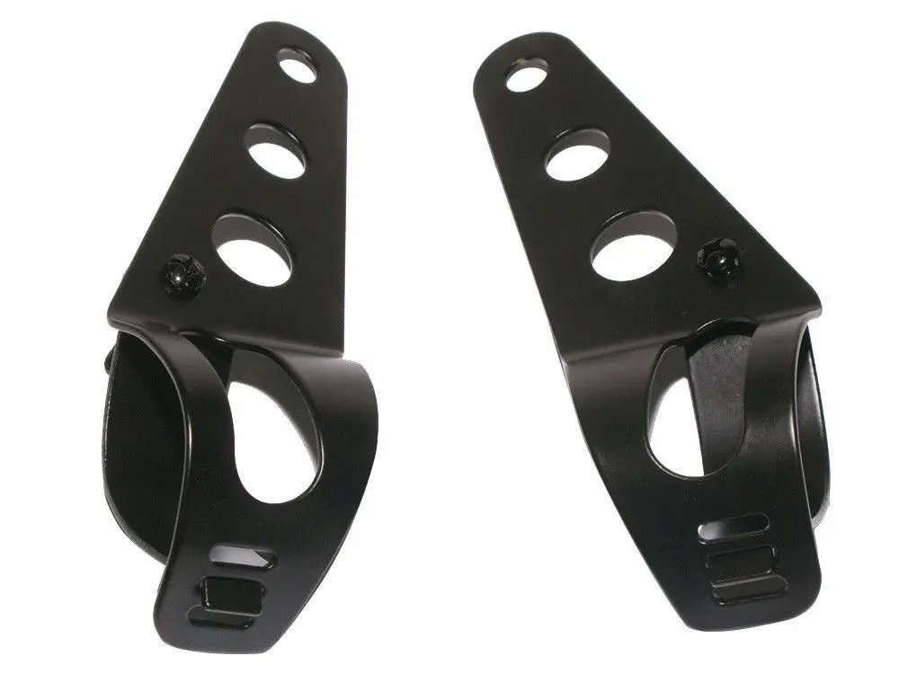 2 Pcs Replacement Headlight Bulbs Brackets, Motorcycle Repair Part - Black