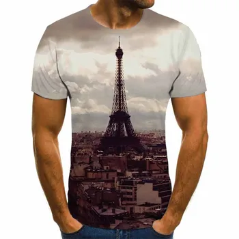 

Men's 3D printed T-shirt landscape printing T-shirt men's T-shirt summer black T-shirt round neck beach T-shirt lightning