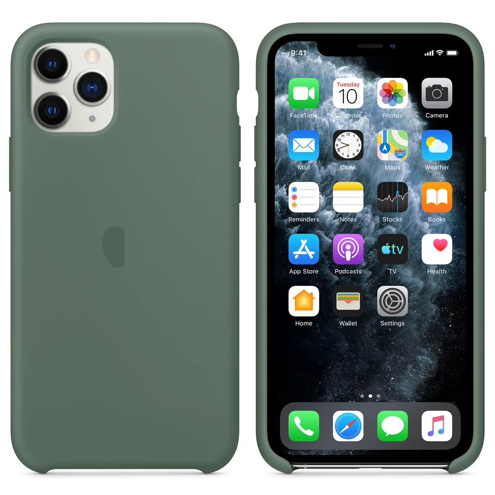 Официальный жидкий силиконовый чехол для iPhone 11 Pro Max чехол s чехол высокого качества для iPhone 11 11 Pro Чехол - Цвет: Pine Green