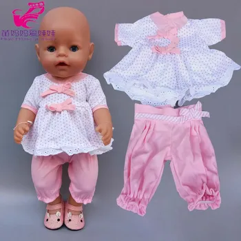 

43cm 40cm Baby New Born Doll Clothes Pajama Overall for Children Girl 38cm Doll Toys Clothes