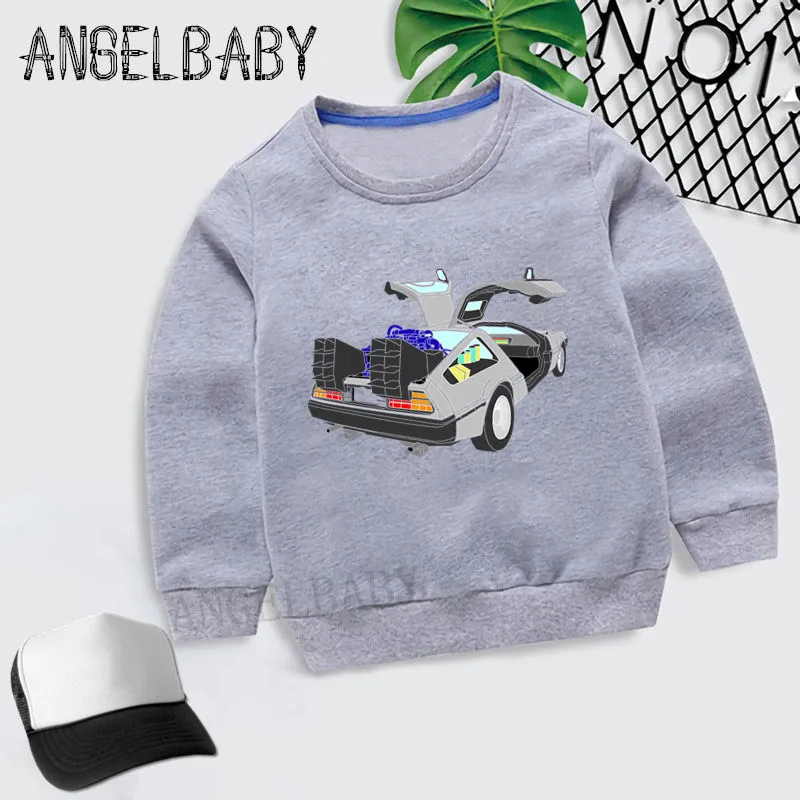 DMC Delorean/Детские толстовки с капюшоном «снова в будущее» детские осенние Топы, хлопковая одежда для малышей свитер для мальчиков и девочек, KYT2260