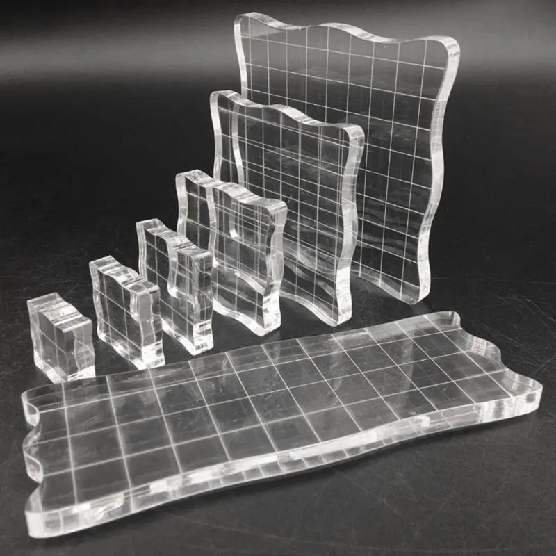 

7pcs/set Transparent Acrylic Clear Stamp Block Pad Scrapbooking DIY Handmade Too X7YD