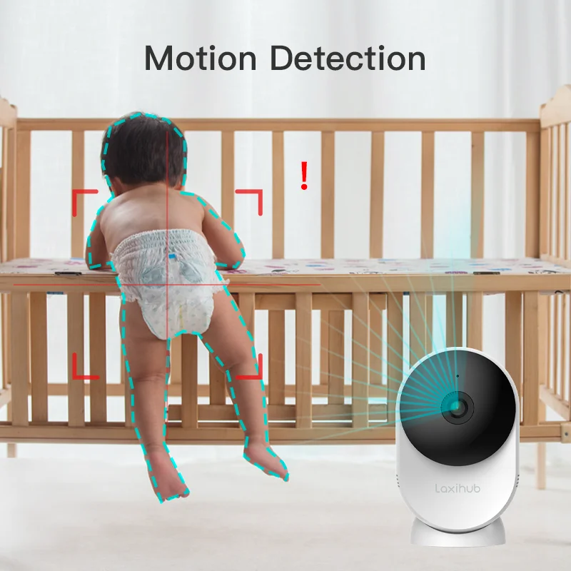 Laxihub 1080P Mini Câmera 2.4G Wifi vídeo interno de áudio bidirecional 355 ° câmera de visão noturna compatível com Alexa Google