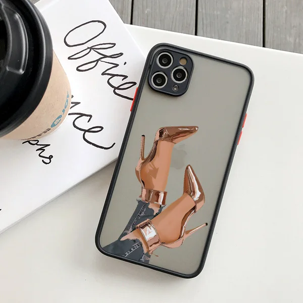 Girl Boss Frauen Kaffee Handyhülle für iPhone 17 16 12 11 14 13 15 Pro Max X XS XR 16 15 14 Plus Modische Damen High Heel Schutzhüllen – Detail 16