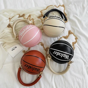

Basketball Shape Shoulder Handbags Women Personality Round Crossbody Bags for Ladies Fashion Cute Female Pouch