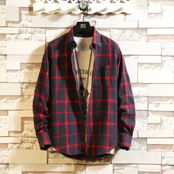 

Long Sleeve Plaid Men Shirts Winter Warm Casual Shirt Formal Shirt Camisa Masculina Mens Button Shirt Men Clothing 2019 B50