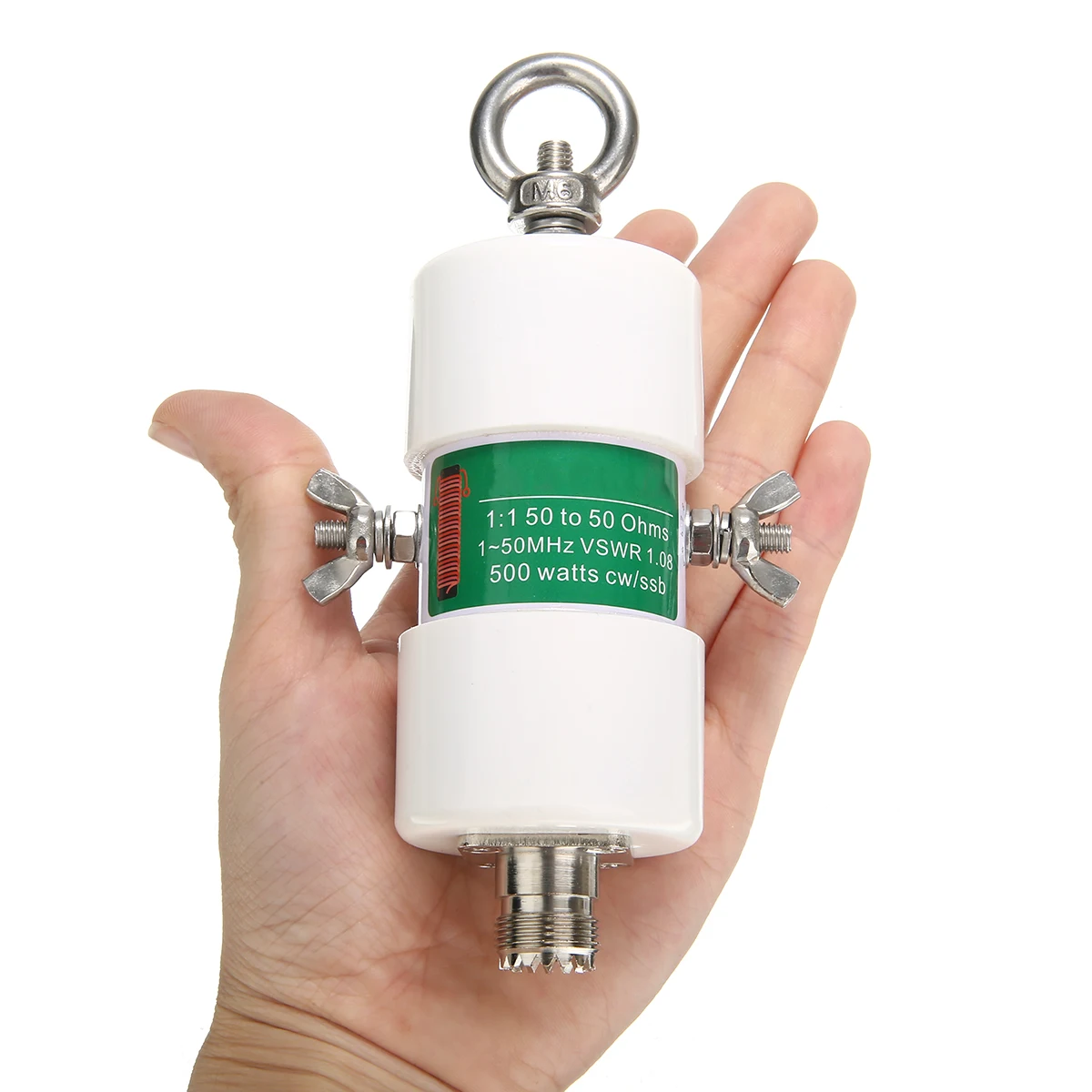 Universal 1:1 Voltage Balun Waterproof HF Balun Voltage Balun 160m-6m Bands 1.8-50MHz 500W for Shortwave Antenna Balun 87*45mm