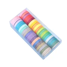 40 цветов бумажные ленты наборы радужных одноцветных маскировочных васи клейкая бумажная лента клейкая печать DIY Скрапбукинг деко васи лента