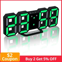 24/12 часов дисплей часы будильник светодиодный цифровые часы настенные подвесные 3D настольные часы календарь температурный дисплей Яркость Регулируемая
