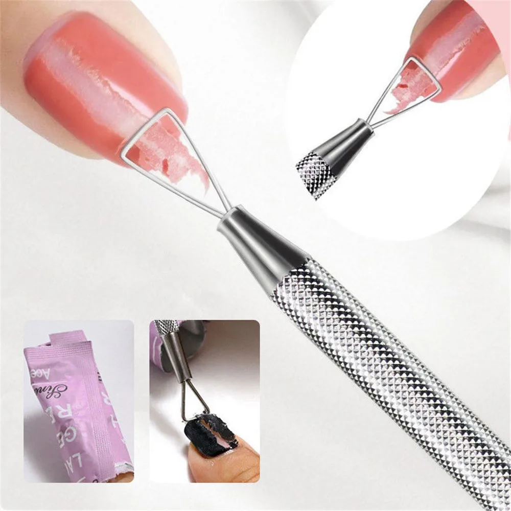 

Stainless Steel Nail UV Gel Polish Remover Triangle Stick Rod Pusher Cleaner Manicure Nail Art Tools Accessories