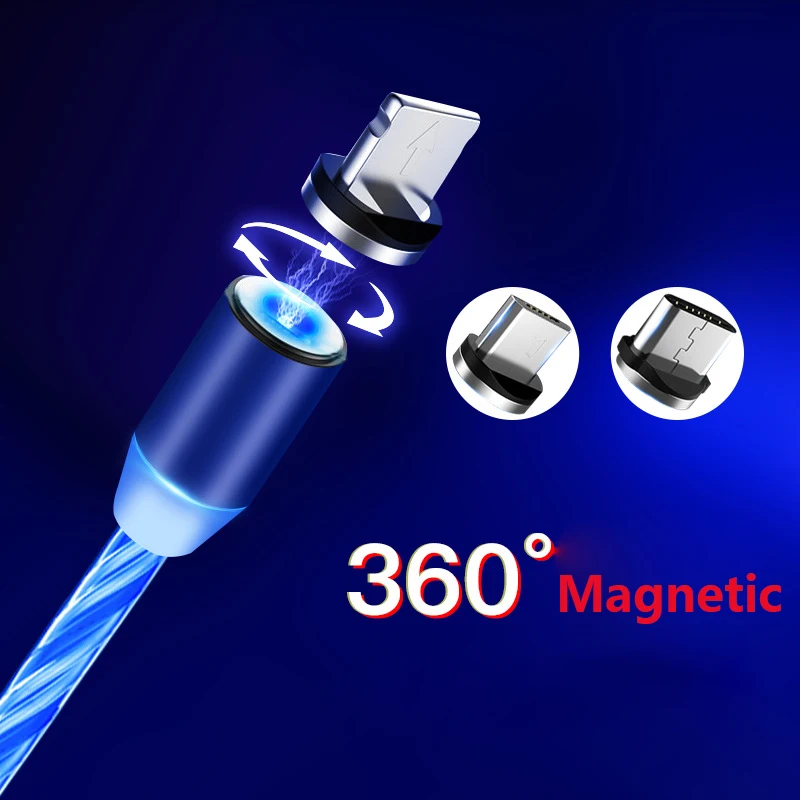 10 шт. Магнитный кабель Micro Usb type c, кабель для быстрой зарядки, светодиодные кабели быстрой зарядки для samsung S8 S9 S10 Note 7 8