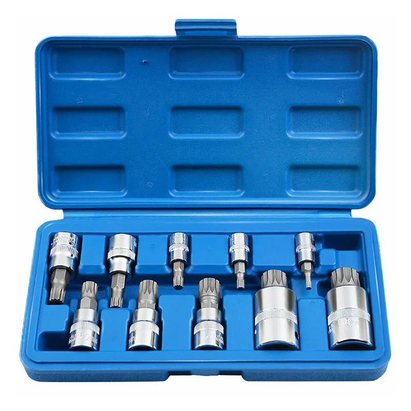 

10pcs 12-corner Sleeve Quick Wrench Twelve Corners Batch-head Star Plum-shaped Batch-mouth Spline Screwdriver With Tapered Keys