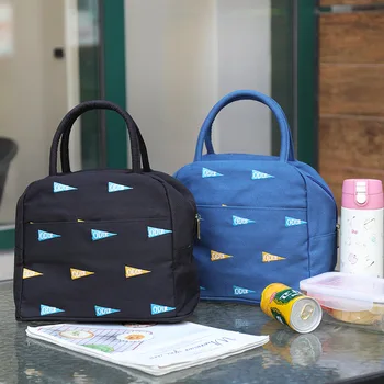 

Lunch Box Bag Women'S Canvas Hand Square Sling Printed Bento Men And Women Students
