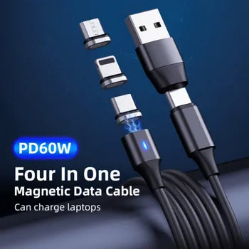 

PD60W Four-in-one Magnetic Data Cable Multi-function Data Cable Can Be Used For Computer Mobile Phone Data Cable Charging Cable