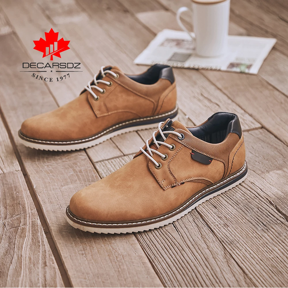 DECARSDZ-zapatos de encaje de otoño para hombre, calzado informal cómodo para caminar al aire libre, oficina, 2021