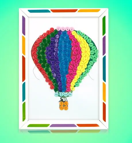 Дети DIY Кнопка стикер Рисунок Игрушки смешная игра ручной работы Школа искусства класс рисовальный, чертежный набор ремесла детей раннего образования ZXH - Цвет: hot air balloon