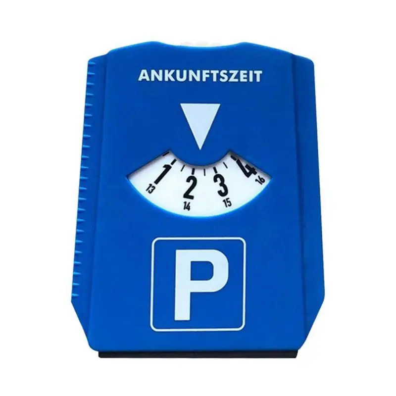 Snow Remover Car Windshield Snow Shovel Return Time Note Car Parking Time Sign Ice Scraper Time Display Disc - Color: Blue