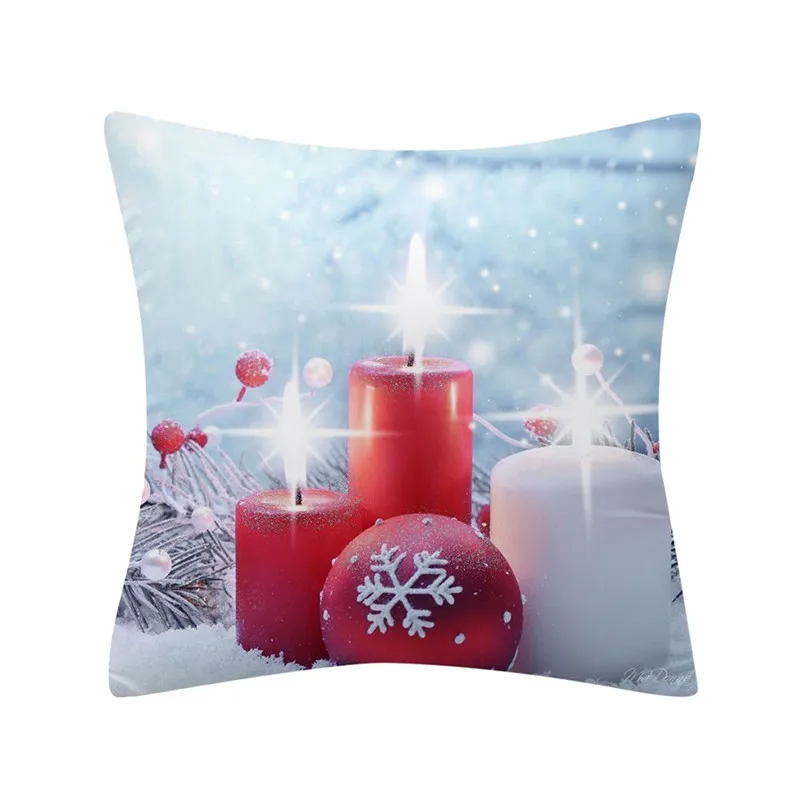  white Christmas peach skin pillowcase 45X45cm Christmas pillowcase flash polyester mulberry silk pillowcase billie elish 30S17 (32)