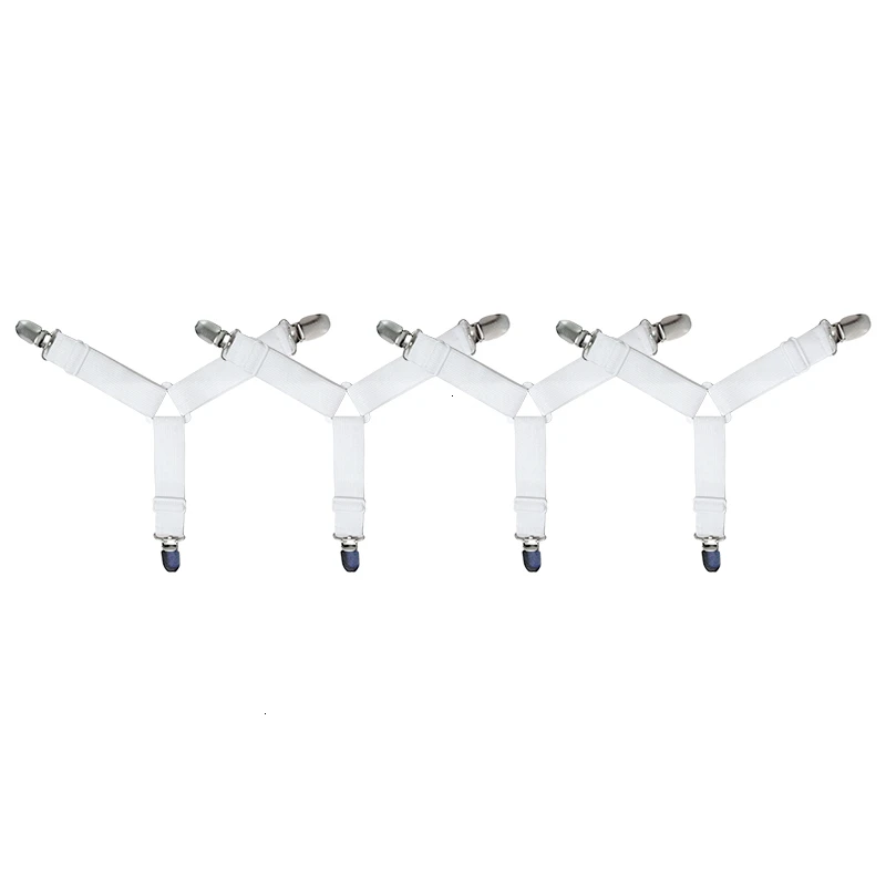4pcs white Простыня Удобная практичная Нескользящая клипса Регулируемая нагрузка Захваты ремень крепеж зажимы для матраца спальные простыни держатель 1 шт/4 шт - Цвет: 4pcs white