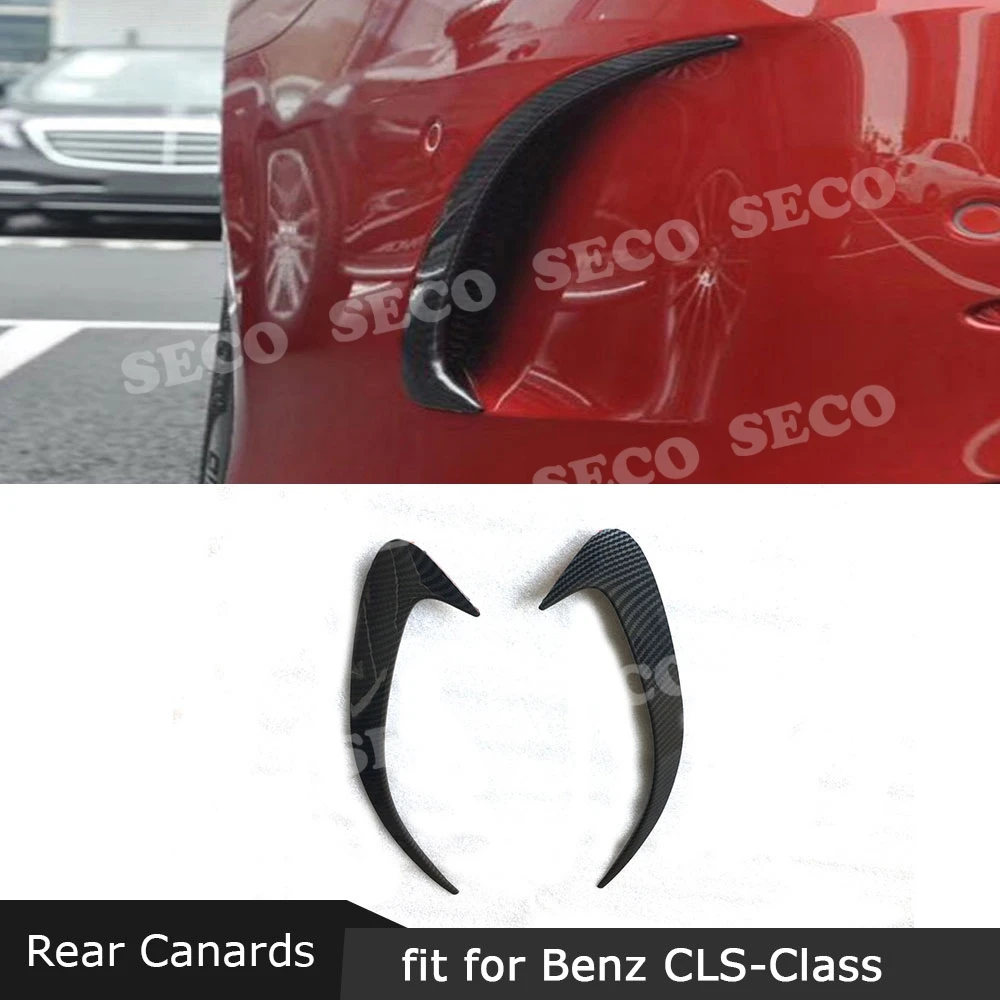 Для Mercedes-Benz CLS класс CLS300 CLS350 CLS450 седан+ для заднего бампера боковые детали вентилятора наклейка углеродного волокна/ABS Canards