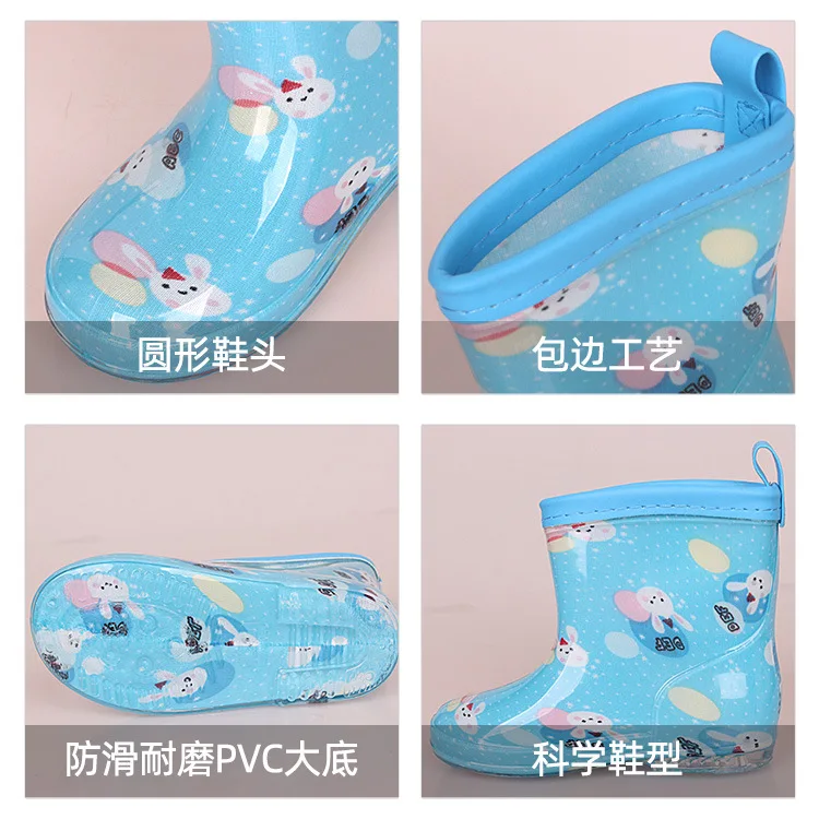 

Heli Shark CHILDREN'S Rain Boots plus Velvet Inner Wearing Deconstructable Covered Edge More Top Grade Kityang GIRL'S And BOY'S