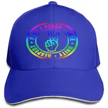 Унисекс Женские хлопковые регулируемые бейсболки низкопрофильные вымытые шляпы для папы мира хиппи символ цвета