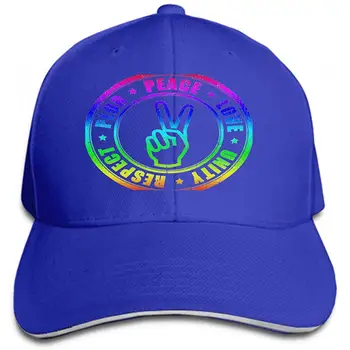 

Unisex Women Cotton Adjustable Baseball Caps Low Profile Washed Dad Hats Peace Hippy Symbol Color