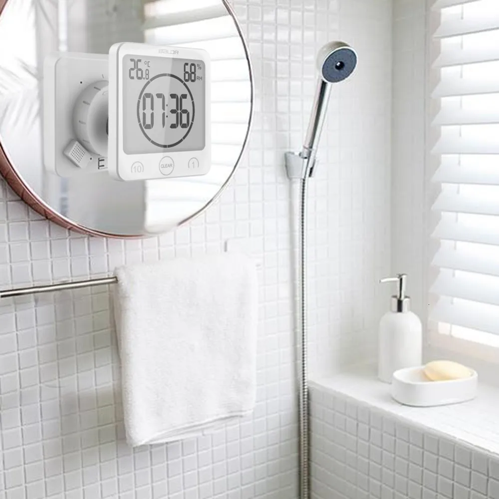 3 в 1 цифровые часы для ванной Лидер продаж ЖК водонепроницаемые часы для душа таймер темп настенные часы украшение дома аксессуары современные