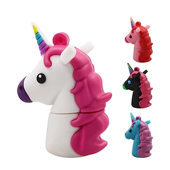 

New Cartoon white Unicorn style flash drive real capacity cute horse 8GB 16GB 32GB 64GB flash memory drive Usb stick