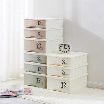 

3PCS Drawer Type Plastic Underwear Storage Box Sub-grid Panty Sock Storage Organizers Multifunction Sundries Save Finishing Box