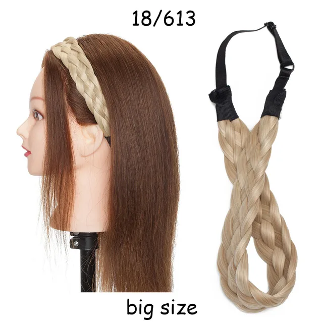 BENEHAIR Synthetic Braided Headbands Fake Hair Plaited Hair Band Braiding Hair Accessories Hair Extension Hairpiece For Women L-18-613