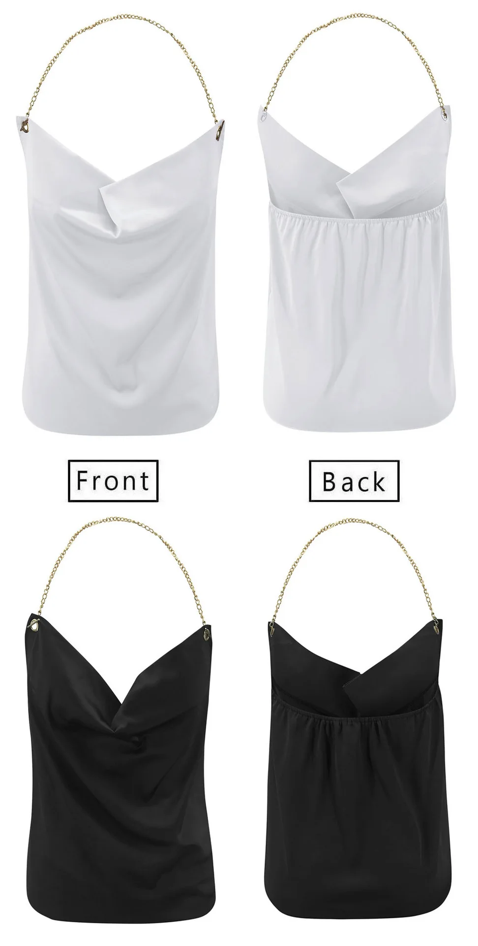New Sexy Camisole Women's 2022 Summer Fashion V-Neck Chain Vest Streetwear Open Back Solid Color Slim Pullover Tops Ropa Mujer half bra