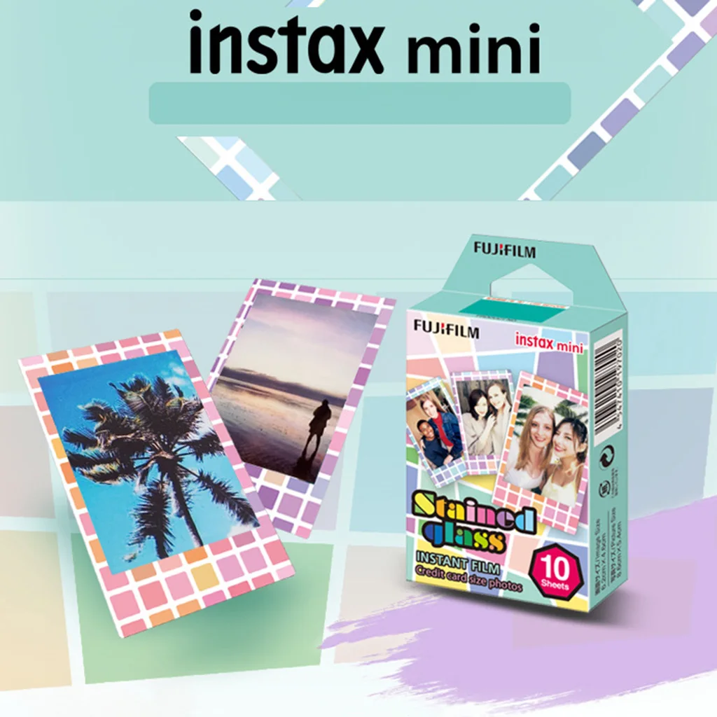 Cartoon Instant Paper Film For Fuji Instax Mini 8 9 70 7s 50s Stained Glass High Quality