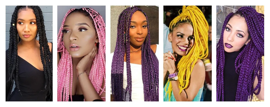 YXHAIR 100g 48 Inch Synthetic Jumbo Box Braids Expression Crochet Hair Extension for Women Pre Stretched Yaki Ombre