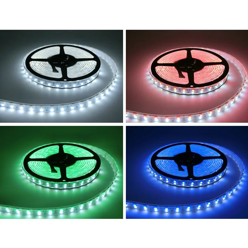 Двухрядная Светодиодная лента RGBW 5050 RGB 2835 белый теплый белый DC 12 В 120 светодиодный/м 5 м 600 светодиодный s не водонепроницаемый Домашний Светильник FPC светодиодный праздничный - Испускаемый цвет: 5050 RGB 2835 White