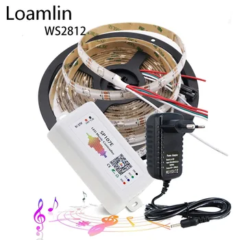 

WS2812B WS2812 RGB Led Strip Light Kit SP107E RGB Music Led Controller DC5V 3A 5A 8A Led Transformaer power supply Kit