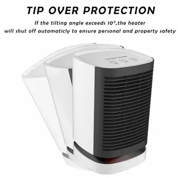 

New Fan Heater Portable Electric Ceramic Space Heater Carry Lightweight Overheat to Easy Protection with Touching Screen J3Y8
