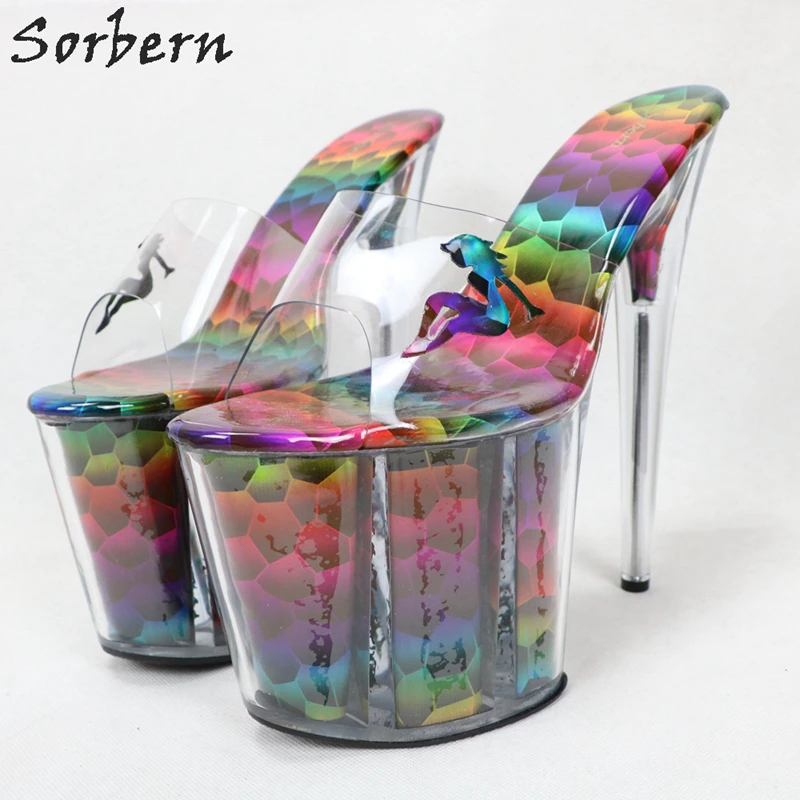 Sorbern Perspex/босоножки на высоком каблуке; женские слипоны из прозрачного ПВХ; женские шлепанцы; Летняя обувь из змеиной кожи; уличные тапочки для парней