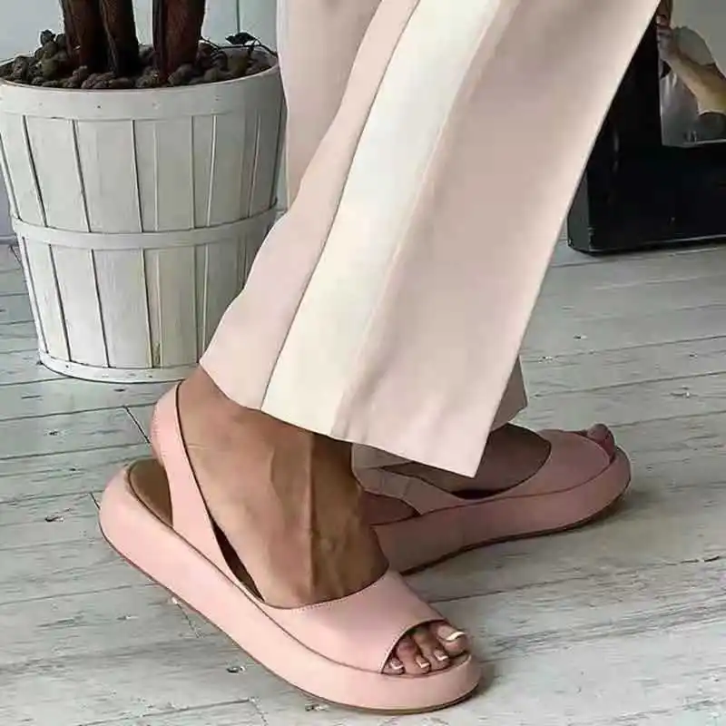 Ladies Sandals Summer closed Toe Fish Mouth plus Size platform Women