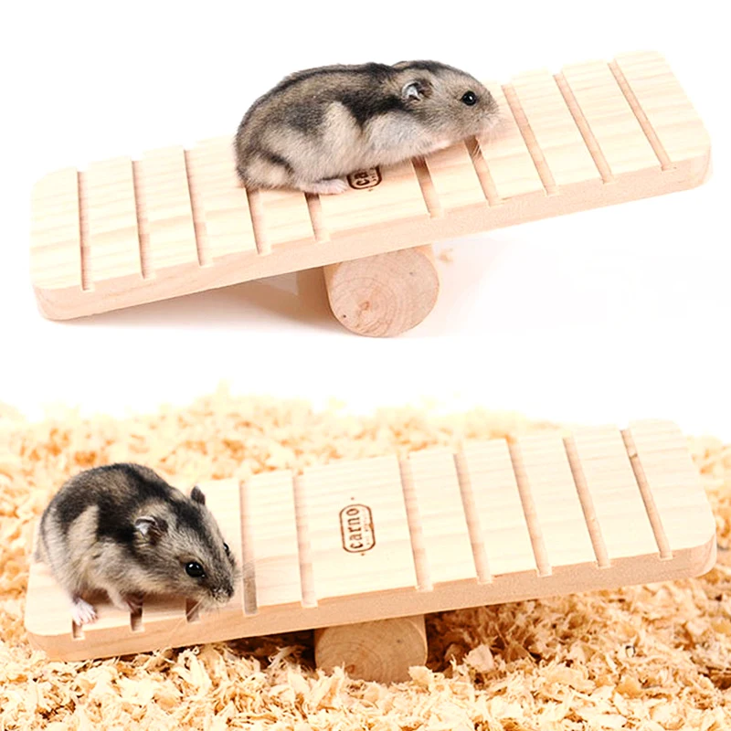 

1pc Wooden Small Pets Toys Non Slip Seesaw Teeterboard For Hamster Rabbit Gerbil Rat Guinea Pigs Exercise Playing Climbing Toy