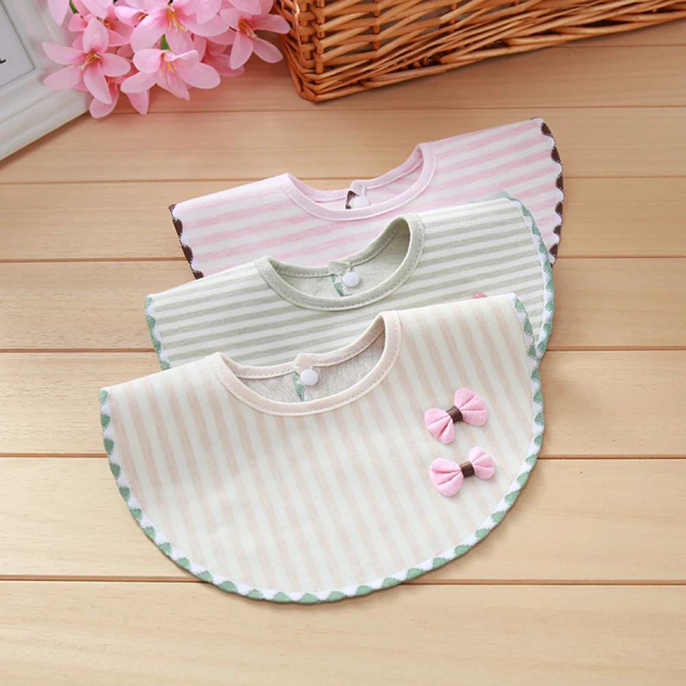 

Baby Bibs Bandana Baby Burp Cloths Lovely Colored Cotton Baby Waterproof Bibs Lace Round Snap Button Bibs