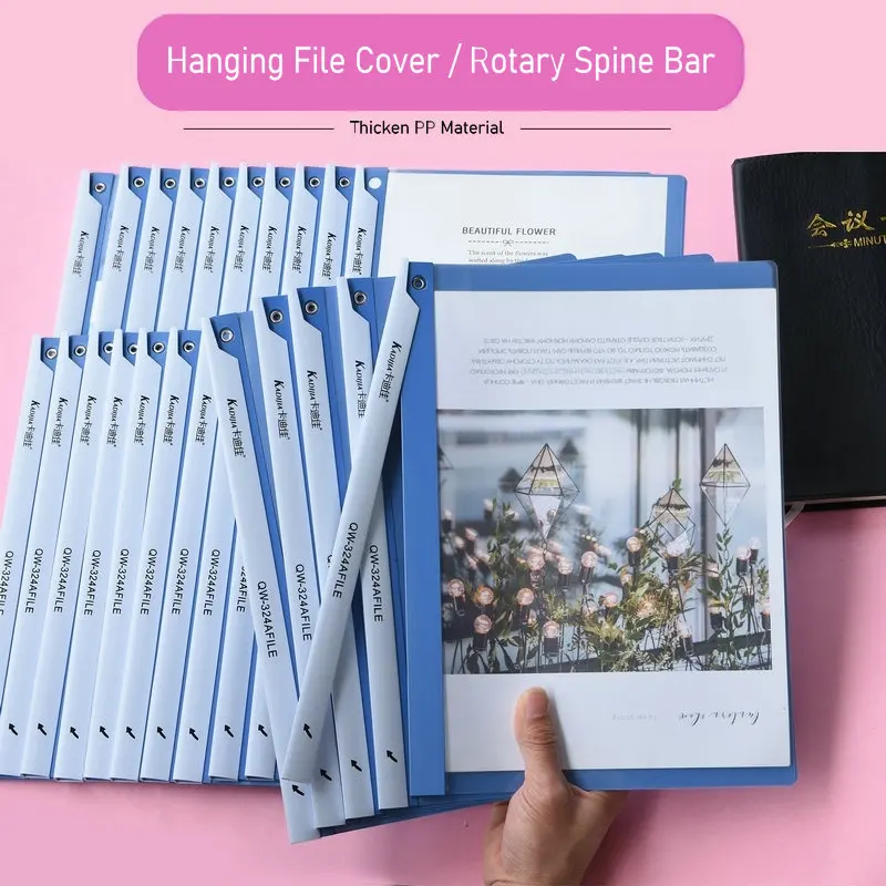 Creative Rotary Spine Bar File Cover A4 Document File Organizer Hanging Report Cover