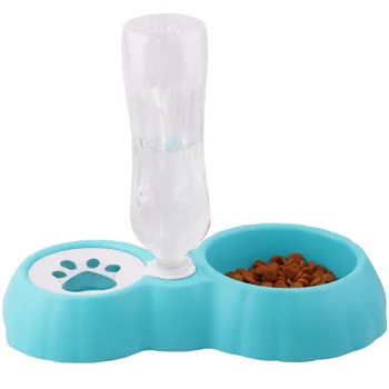 

2 In 1 Pet Bowl Drinking Bowl Plugable Water Bottle Multi-color Cat and Dog Waterer Eating Dual-use Bowl Pet Supplies