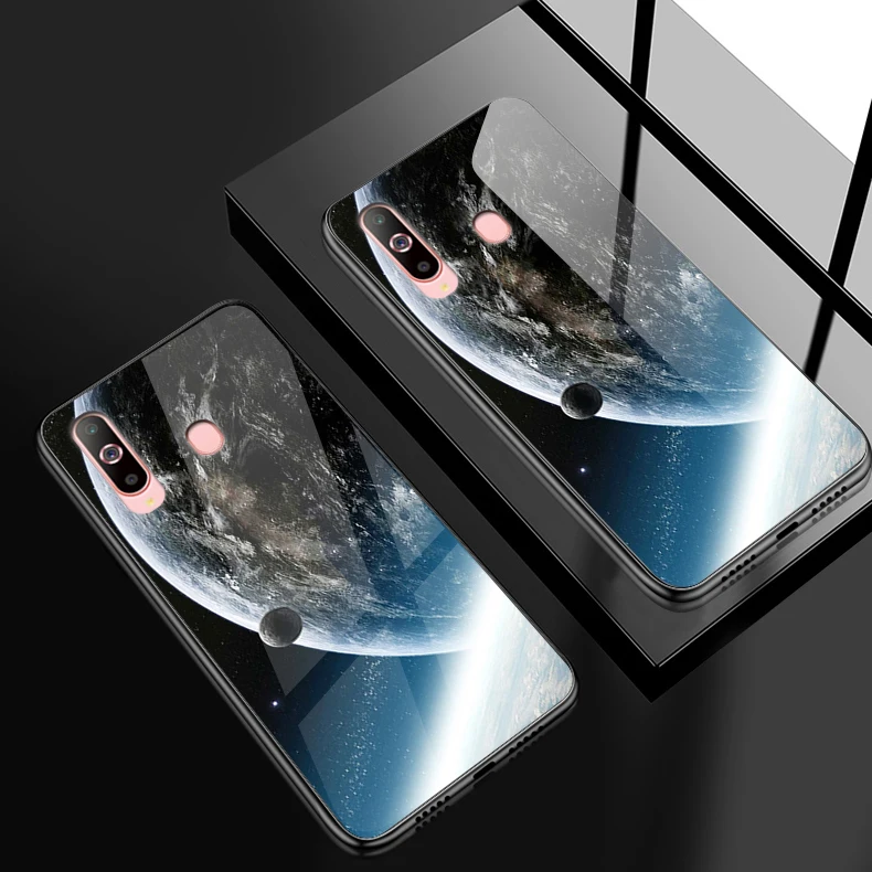 Заднее закаленное Стекло Крышка для samsung Galaxy A10 A30 A20 A40 A50 A6S A8S A70 A80 A90 чехол для телефона J4Plus M10 M20 M30 Note9 оболочки - Цвет: W196