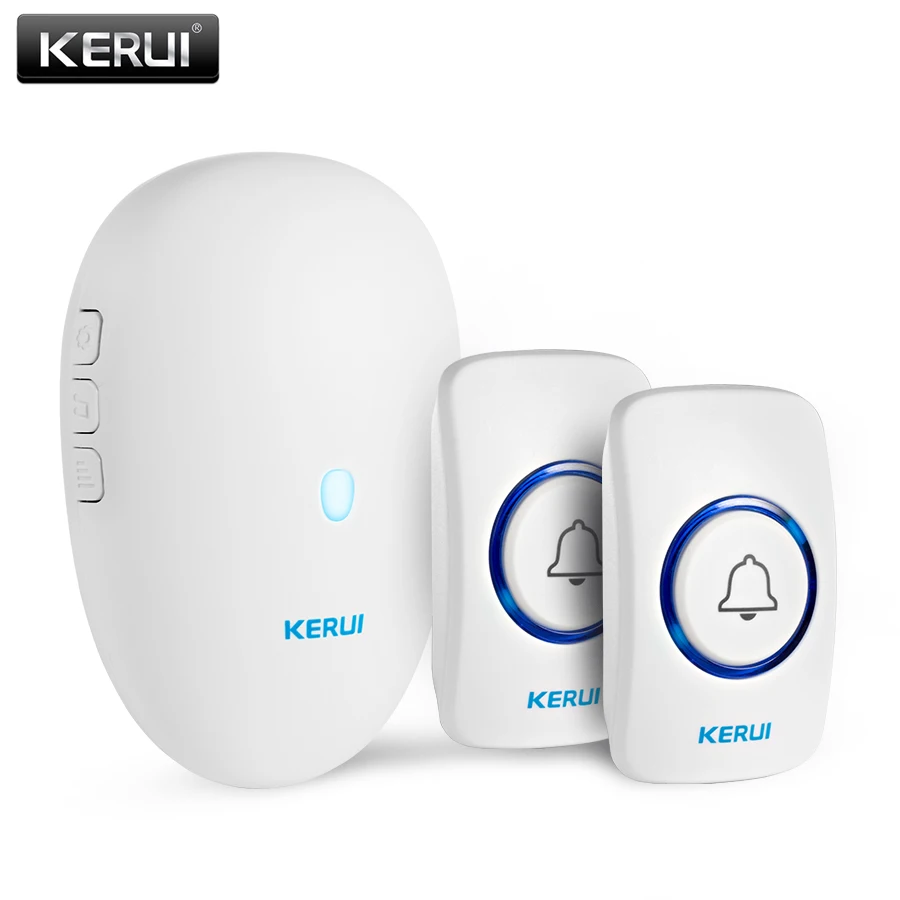 Kit2 Doorbell Kit Беспроводной дверной звонок KERUI 57, водонепроницаемый, пульт дистанционного управления 300 м, ЕС, Великобритания, США, домашнее кольцо, умный дверной звонок, простая установка - Цвет: Kit2 Doorbell Kit