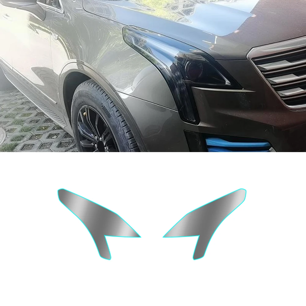 

Защитная пленка для автомобильной фары Cadillac XT5 2017-2021, затемненная Черная защитная пленка, прозрачная виниловая пленка из ТПУ, нарезанная форма