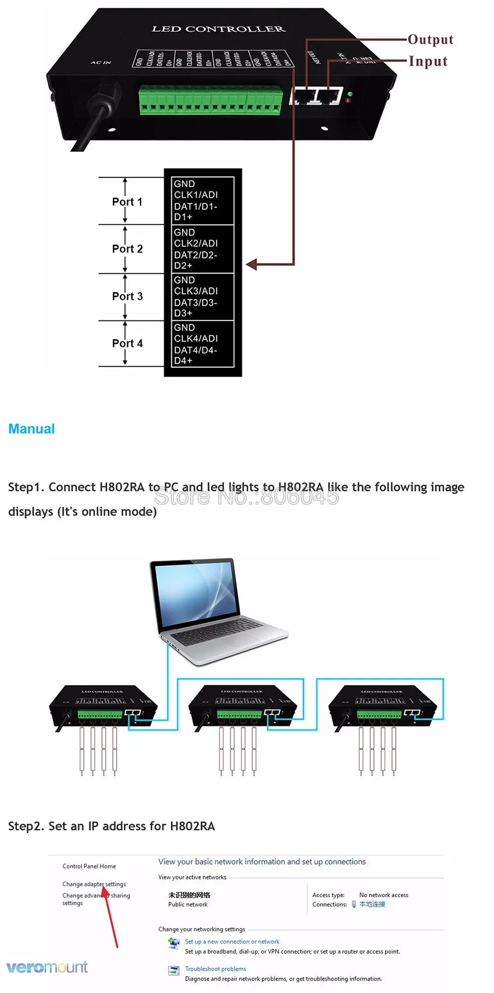 H802RA Art-Net протокол для MADRIX 4 порта 4096 пикселей salve или master светодиодный контроллер пикселей