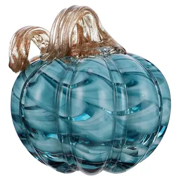 

1Pc Pumpkin Ornament Practical Creative Decorative Pumpkin Decor Glass Craft Desktop Ornament for Office Hotel Household