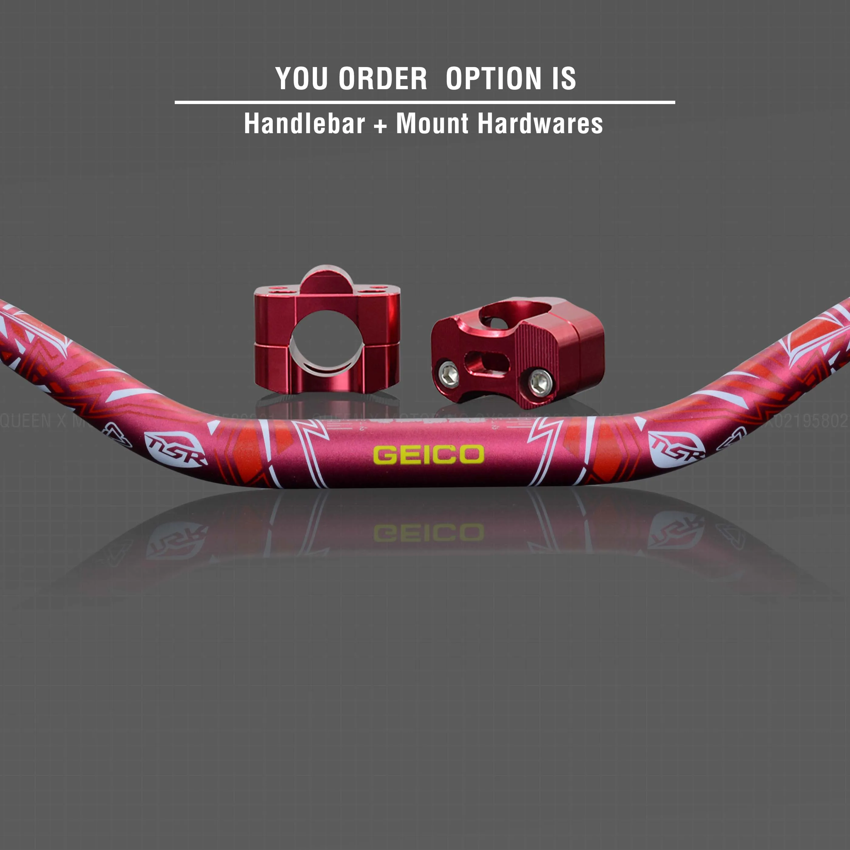 Руль для Pro Taper Pack Bar 1-1/" 6 дней Fatbar Колодки Ручки Pit Pro Racing Dirt Pit Bike мотоцикл с адаптер cnc - Цвет: Red Combo2