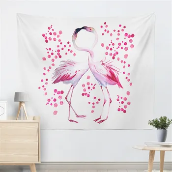 

Flamingo Print Wall Tapestry Beach Wrap Yoga Banana Leaf Mushroom Farmhouse Family House Living Room Decoration